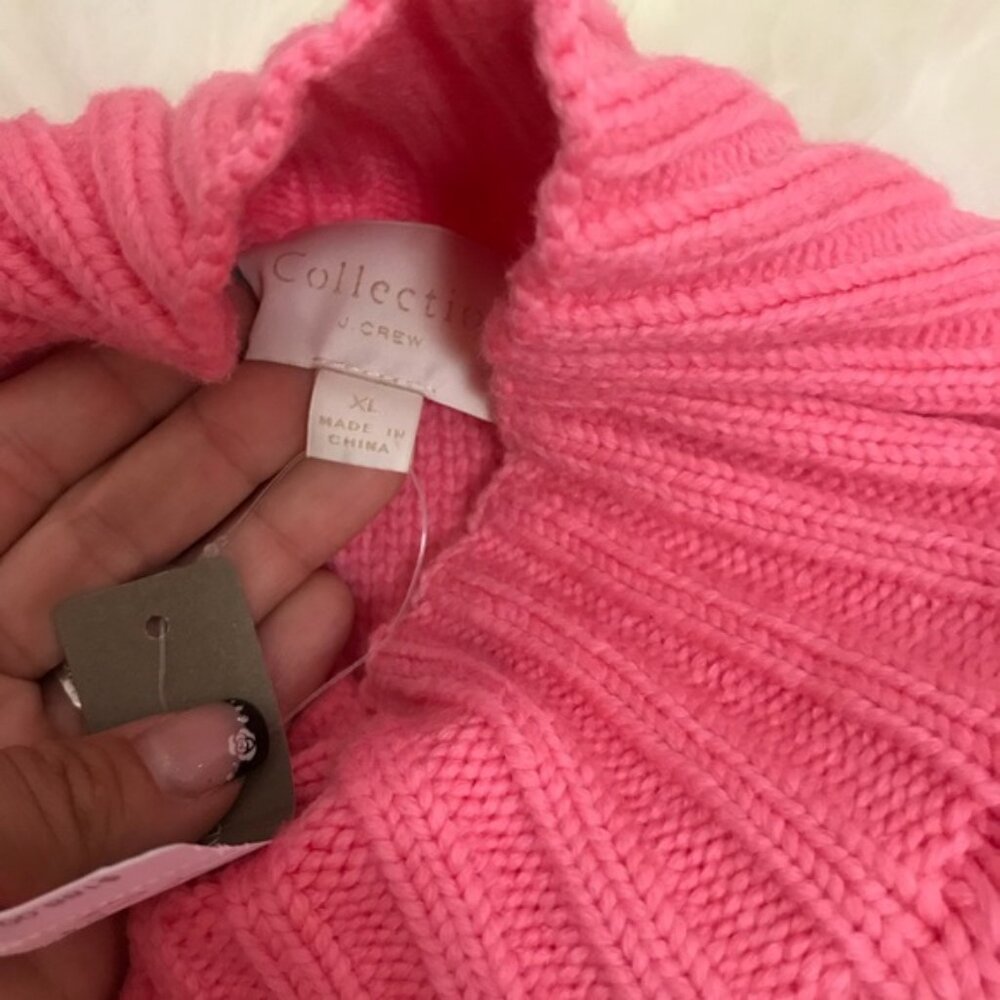 J.Crew Collection Cable Mock Neck Pink Sweater - Picture 6 of 8